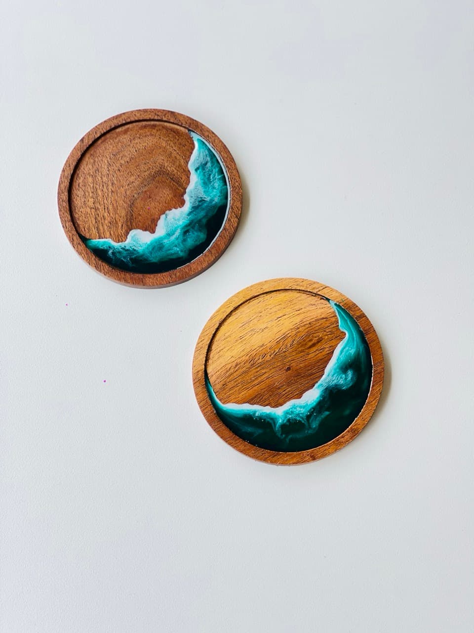 Teal Wave Coasters (Set of 4)